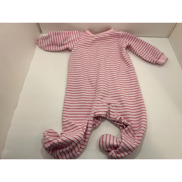 Calvin Klein Baby Girl Size 3-6 Months Pink Striped Footed Bodysuit Pajamas - Picture 6 of 7